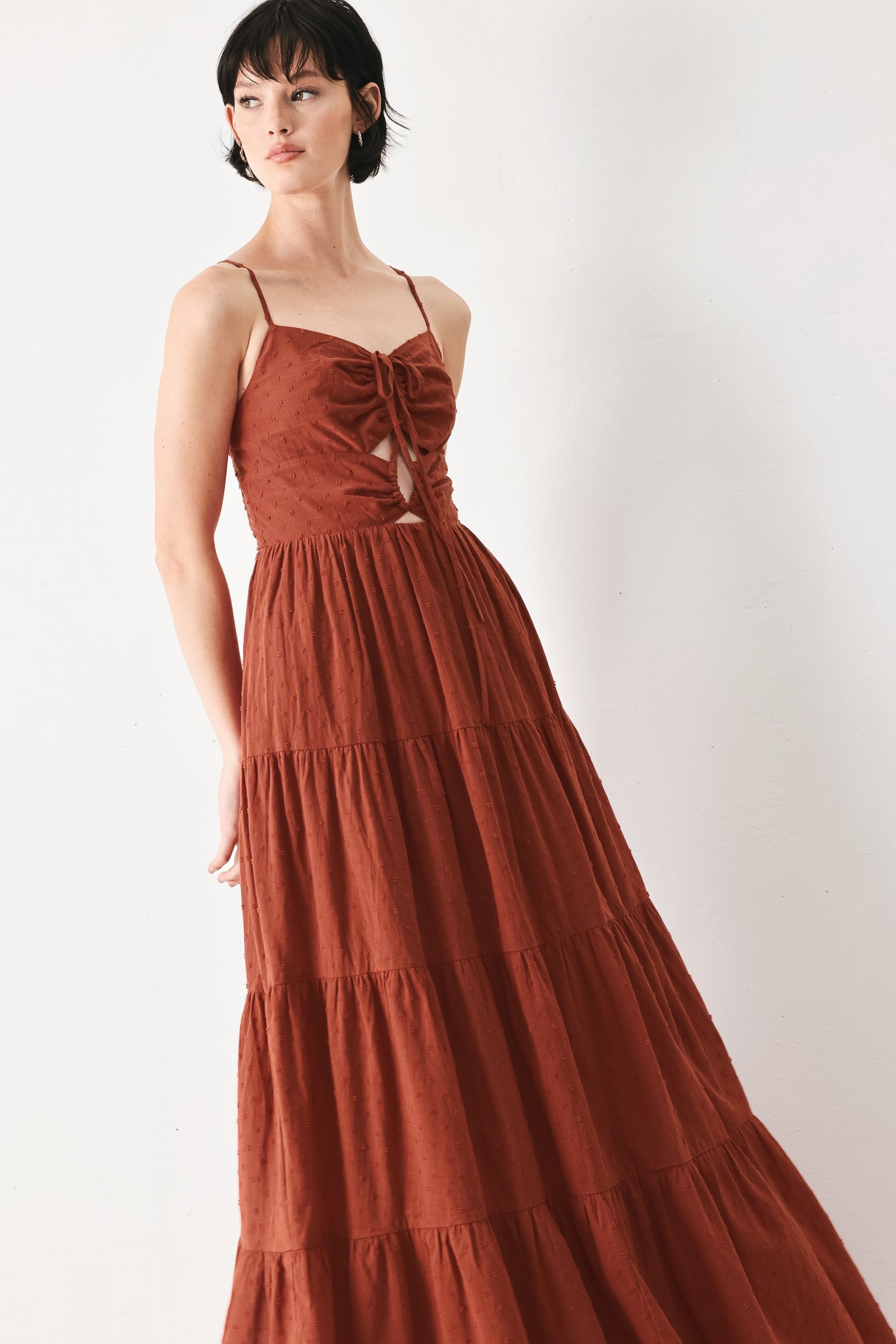 TERRACOTTA SUNSET WOVEN MAXI DRESS - Glamourous Grace