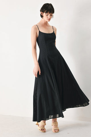 SHEER MIDNIGHT STORY WOVEN MIDI DRESS - Glamourous Grace