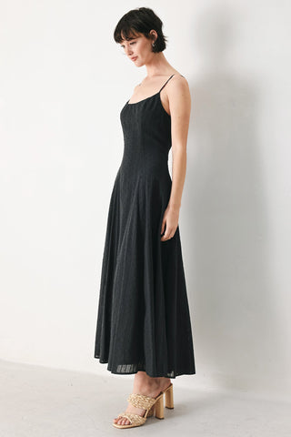 SHEER MIDNIGHT STORY WOVEN MIDI DRESS - Glamourous Grace