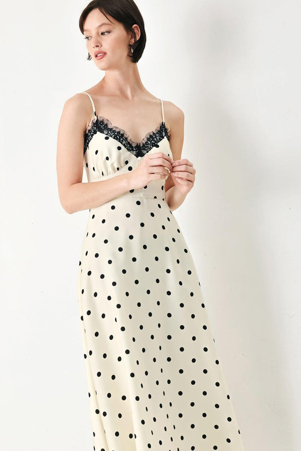 DOTTY SWEETHEART WOVEN MIDI DRESS - Glamourous Grace