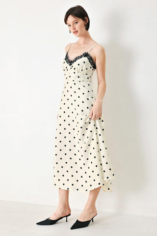 DOTTY SWEETHEART WOVEN MIDI DRESS - Glamourous Grace
