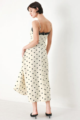 DOTTY SWEETHEART WOVEN MIDI DRESS - Glamourous Grace
