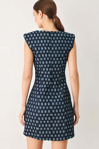 COOL GIRL CHECK JACQUARD DENIM MINI DRESS - Glamourous Grace