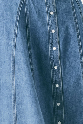 VINTAGE SKY DENIM MIDI SHIRT DRESS - Glamourous Grace