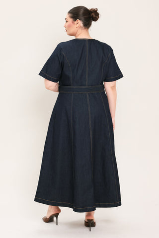 ROMANTIC DENIM WOVEN MIDI DRESS - Glamourous Grace
