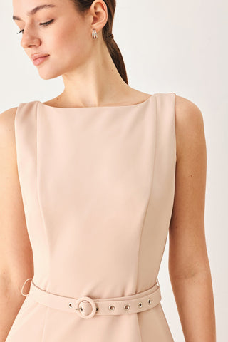 BLUSH HOUR WOVEN MIDI DRESS