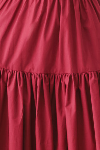BERRY ROMANCE WOVEN MIDI DRESS