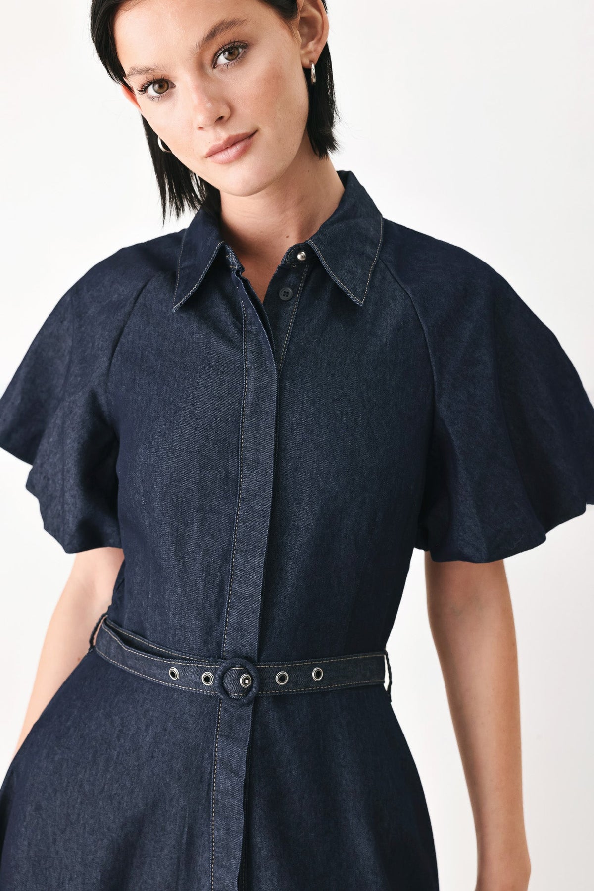 MIDNIGHT IN MANHATTAN DENIM MIDI DRESS - Glamourous Grace