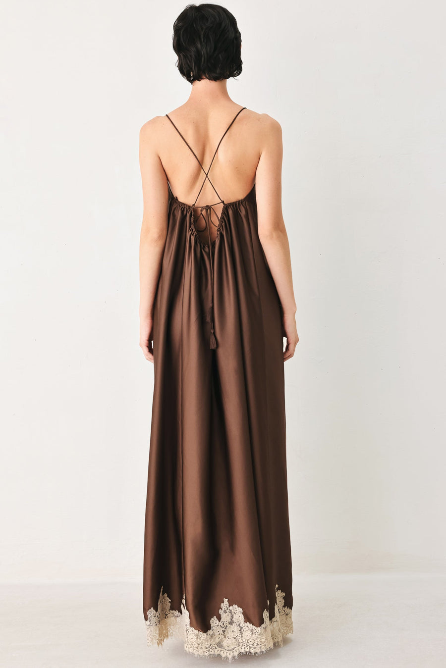 TRUFFLE DREAM WOVEN MIDI SLIP DRESS - Glamourous Grace