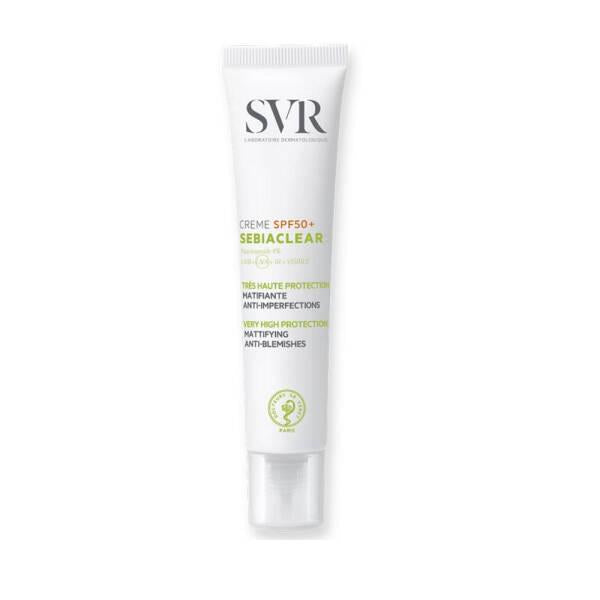 SVR Sebiaclear Krem SPF50+ Sunscreen Cream for Acne-Prone Skin - Matte Finish, Hydrating, 1.35 fl oz - Glamourous Grace