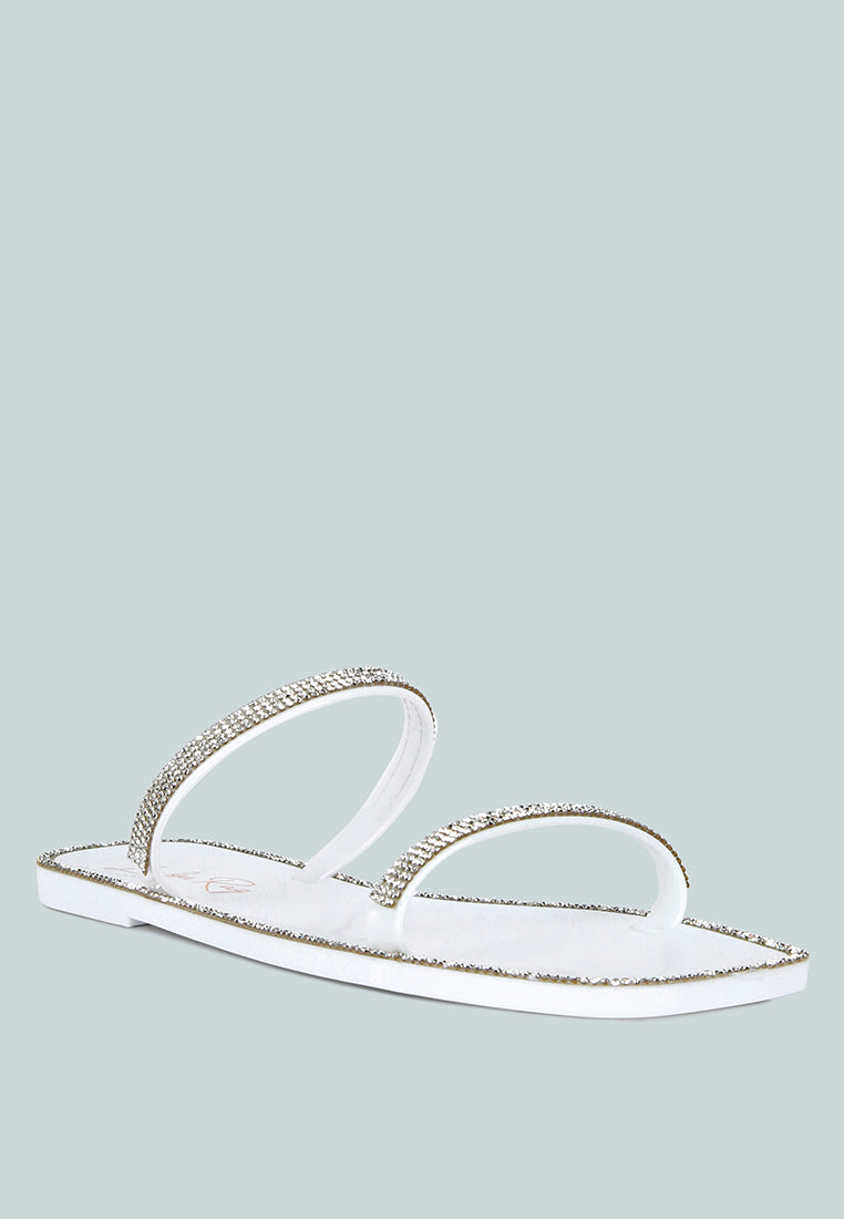 Fenta Diamante Detail Jelly Flats - Glamourous Grace