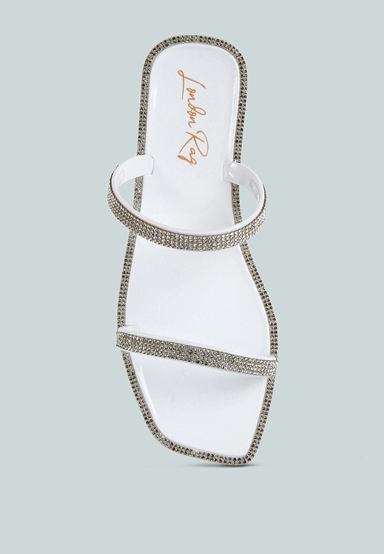 Fenta Diamante Detail Jelly Flats - Glamourous Grace
