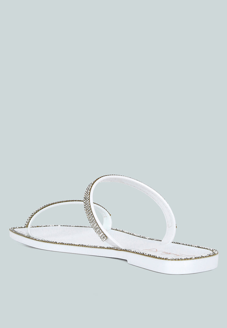 Fenta Diamante Detail Jelly Flats - Glamourous Grace