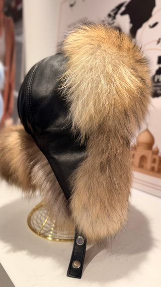 Genuine Raccoon Leather Hat Unisex