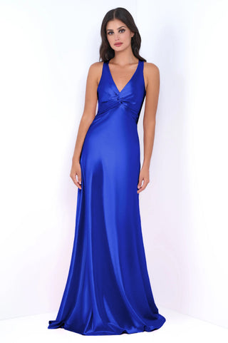 Odette Maxi Dress - Royal - Open Back With Adjustable Bow Tie Detail - Glamourous Grace