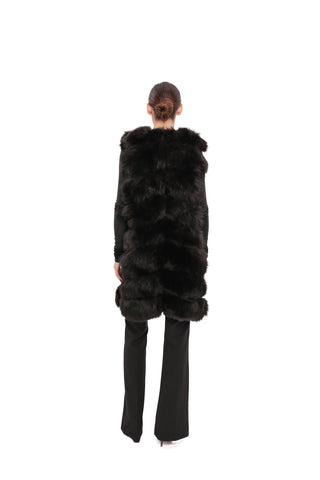 Genuine Polar Fox Fur Vest 90 cm