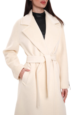 Premium 100% Australian Merino Wool Coat in Marshmallow
