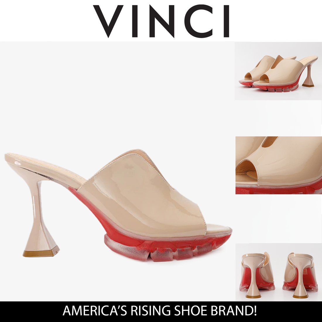 The Caratal Cream Patent Leather Women Sandal - Glamourous Grace