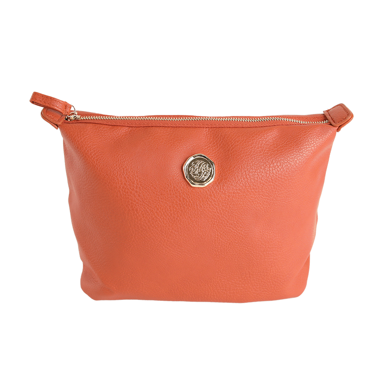 Tangerine Orange Large Cosmetic Bag
