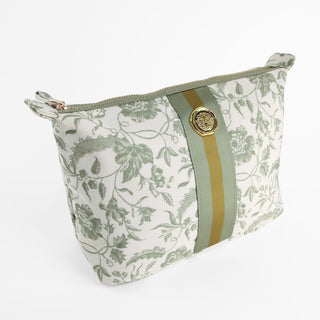 Green Climbing Rose Large Cosmetic Bag