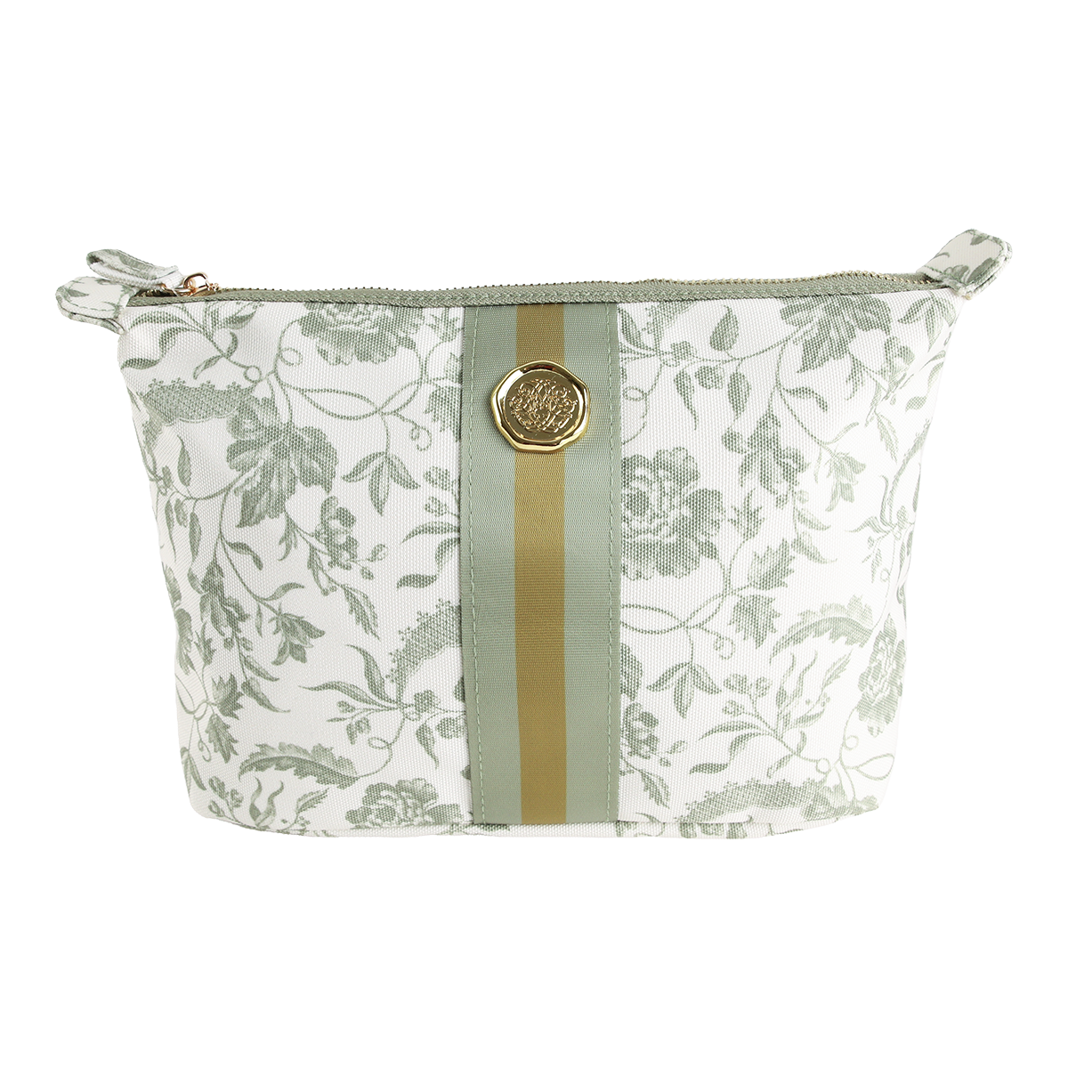 Green Climbing Rose Large Cosmetic Bag