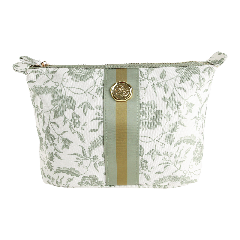 Green Climbing Rose Large Cosmetic Bag