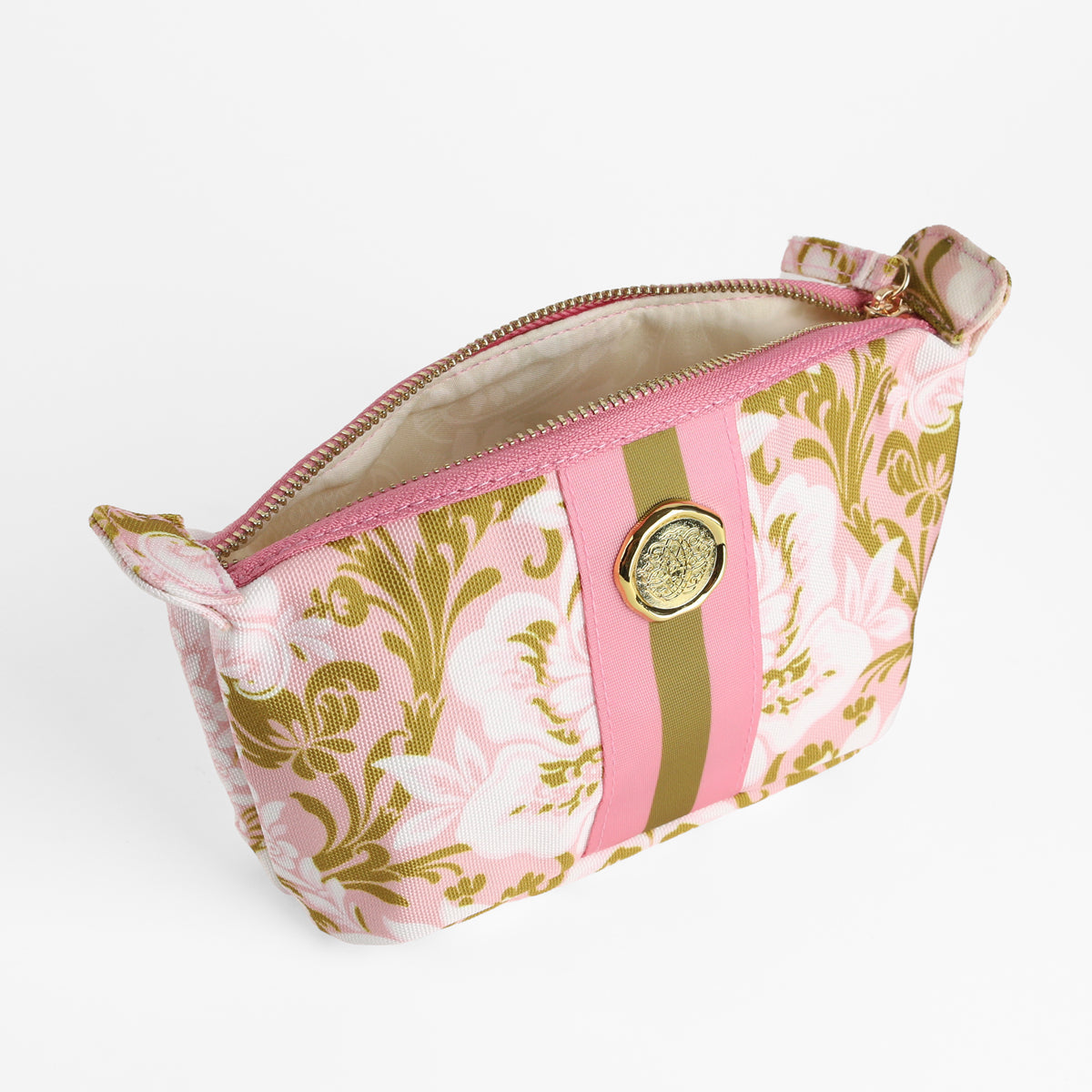 Pink Damask Small Cosmetic Bag