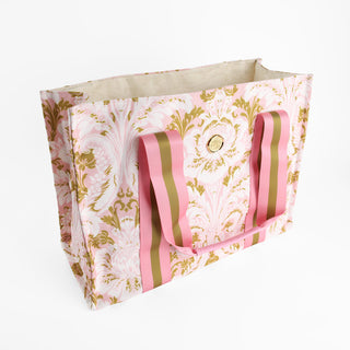 Pink Damask Tote Bag