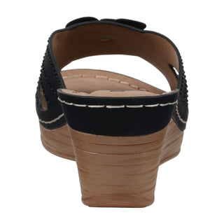 Women's Fiora Black Floral Wedge Sandals