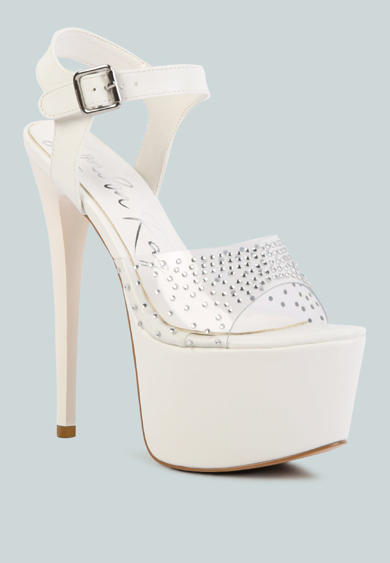 First Date Ultra High Heel Clear Sandals - Glamourous Grace