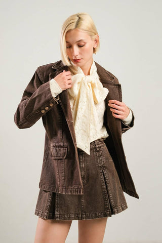 DARING CONFIDENCE DENIM BLAZER - Glamourous Grace
