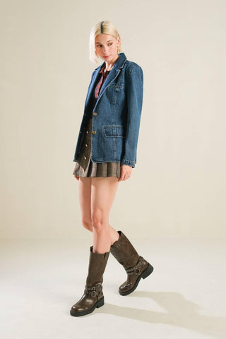 HOT TO GO DENIM BLAZER - Glamourous Grace
