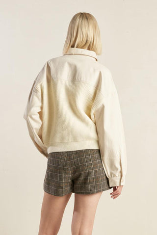 GO-GETTER GIRL SWEATER TWILL JACKET - Glamourous Grace