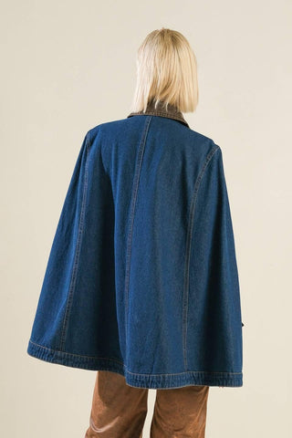 IF THOU MUST LOVE ME DENIM CAPE JACKET - Glamourous Grace