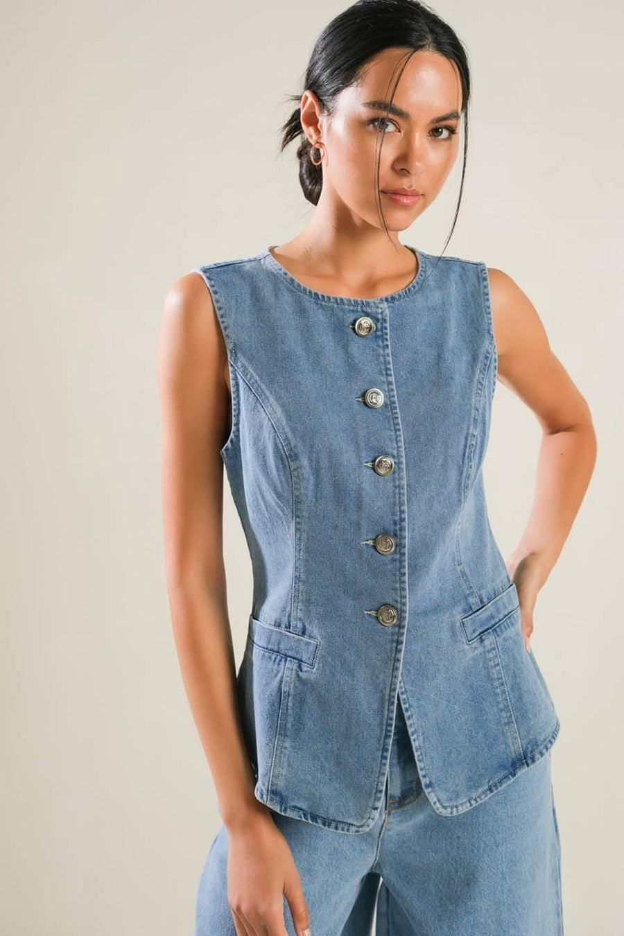 ADVENTURE AWAITS DENIM VEST - Glamourous Grace