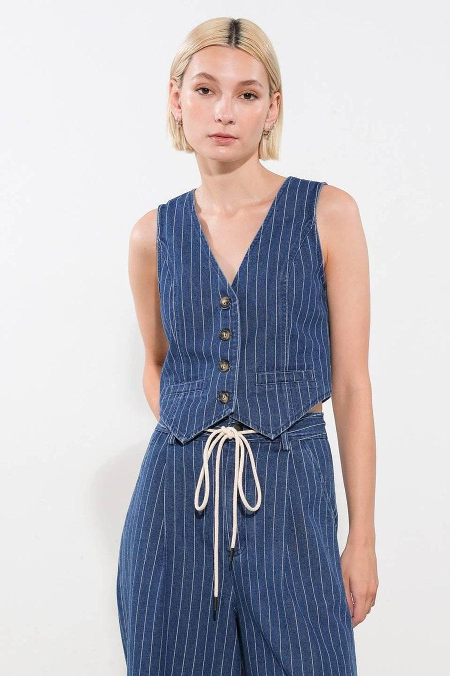 I STILL BELIEVE DENIM VEST - Glamourous Grace