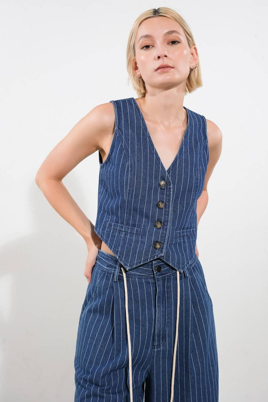 I STILL BELIEVE DENIM VEST - Glamourous Grace