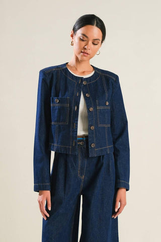 CRISP CANVAS DENIM JACKET - Glamourous Grace