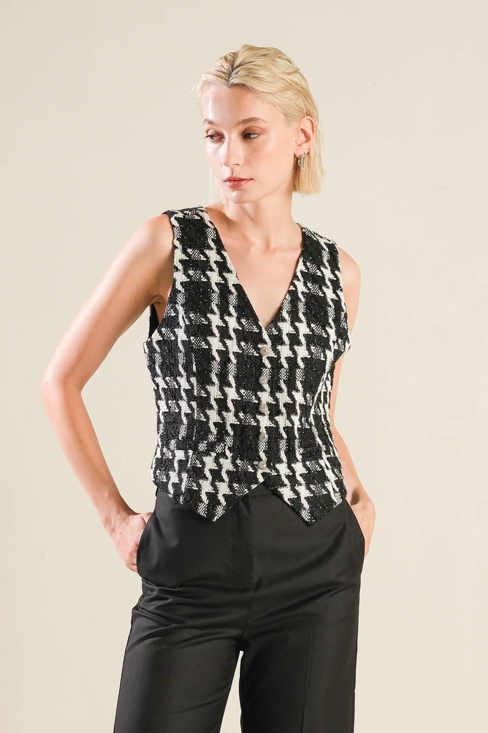 WHEN I'M WITH YOU TWEED VEST - Glamourous Grace