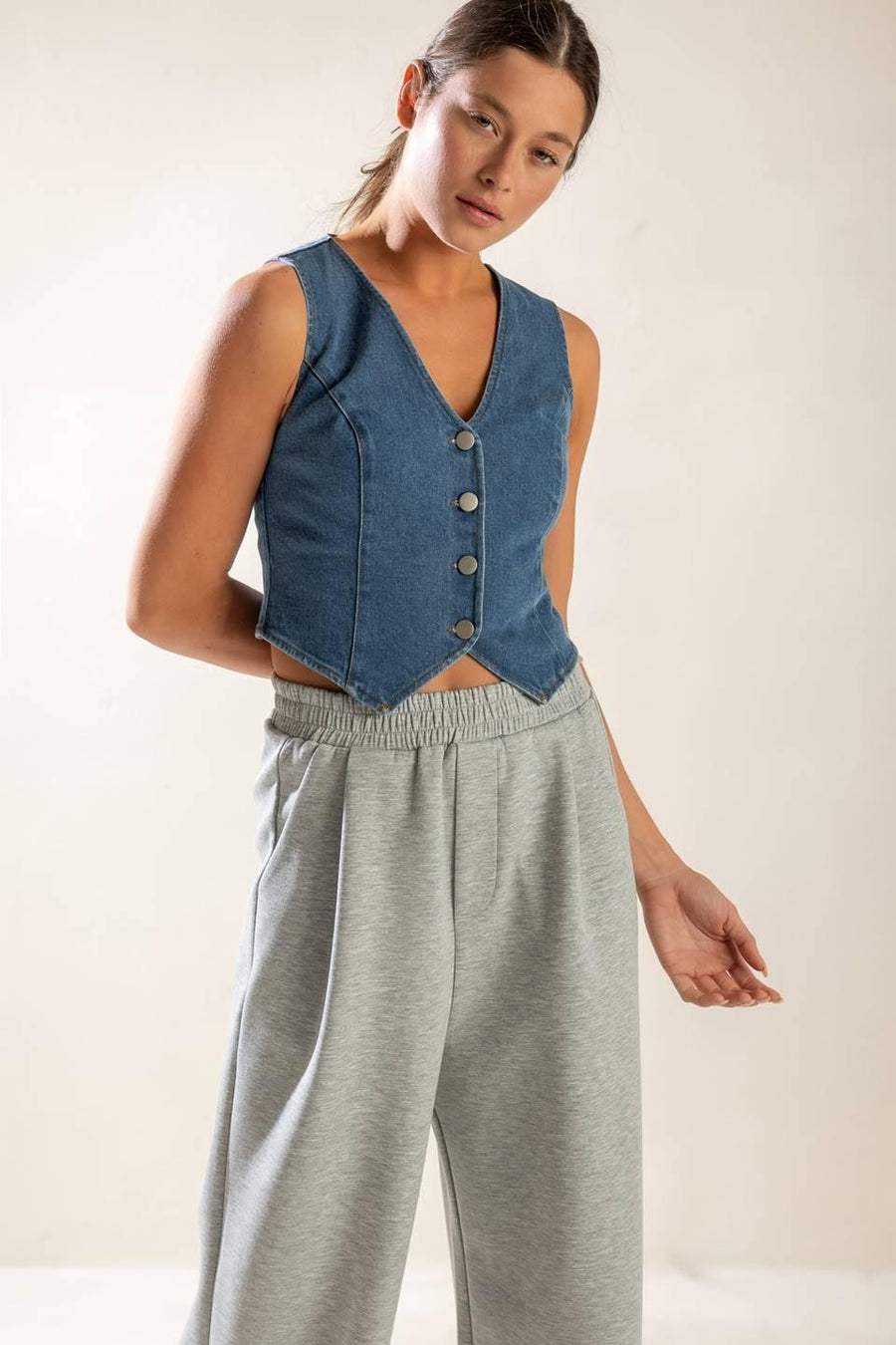 ISLAND DAYDREAMS DENIM VEST - Glamourous Grace