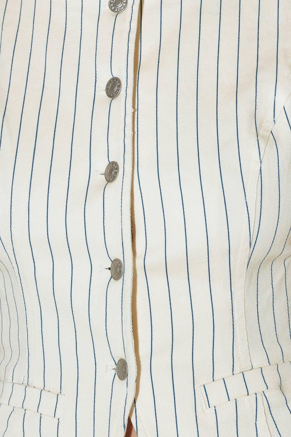 COFFEE RUN STRIPED WOVEN VEST - Glamourous Grace