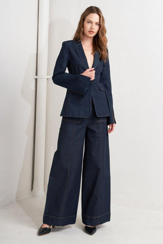 URBAN PANEL DENIM BLAZER - Glamourous Grace
