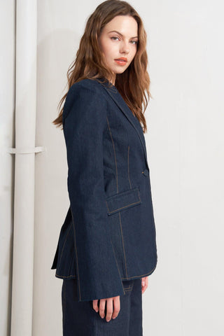 URBAN PANEL DENIM BLAZER - Glamourous Grace