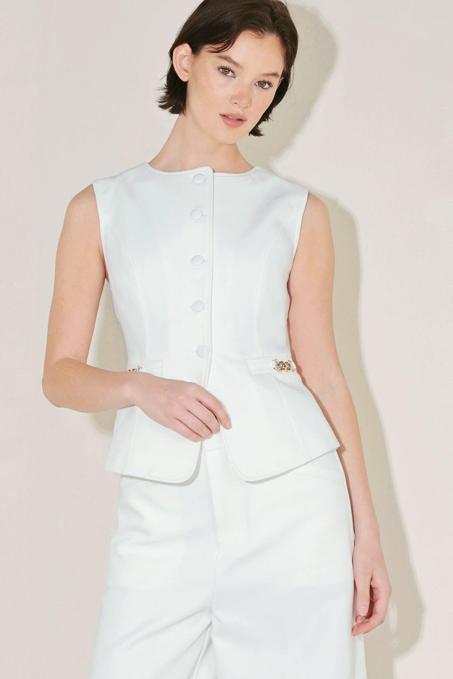 POWER LINE THEORY WOVEN VEST - Glamourous Grace