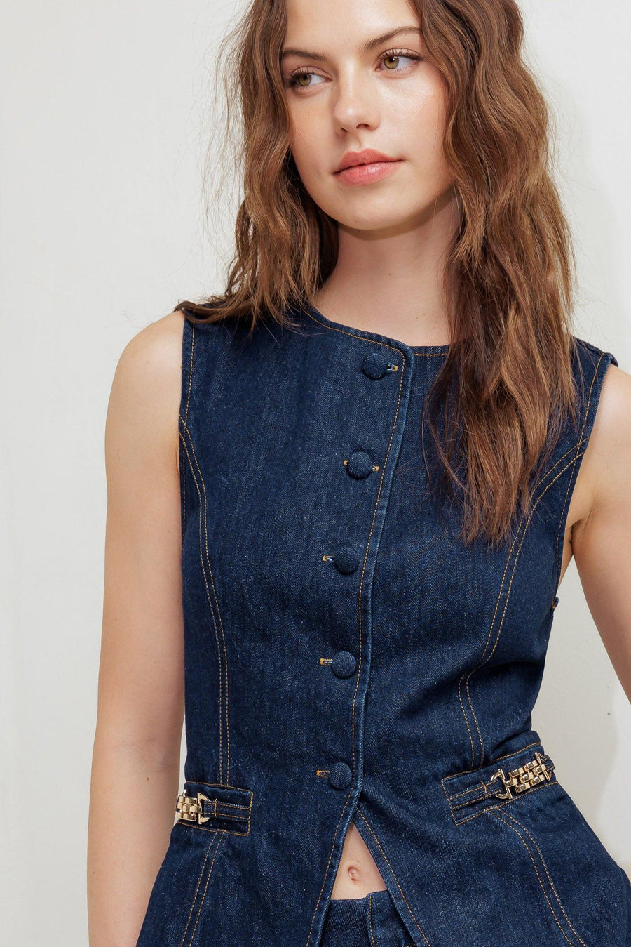 INDIGO ICON DENIM VEST - Glamourous Grace