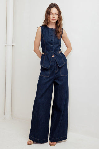 INDIGO ICON DENIM VEST - Glamourous Grace