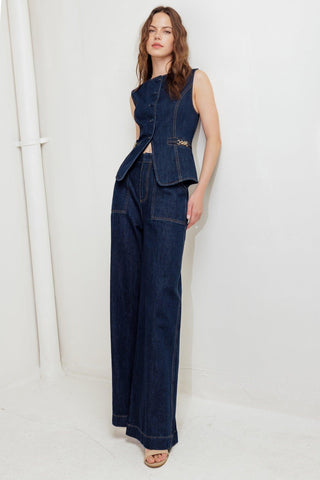 INDIGO ICON DENIM VEST - Glamourous Grace