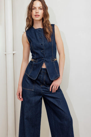 INDIGO ICON DENIM VEST - Glamourous Grace