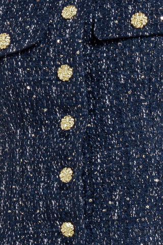 PARISIAN TWEED NAVY WOVEN TWEED VEST - Glamourous Grace