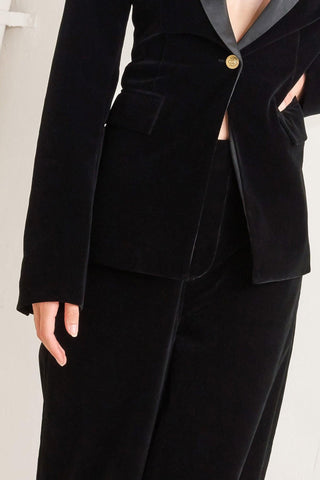 MIDNIGHT TUX WOVEN VELVET BLAZER